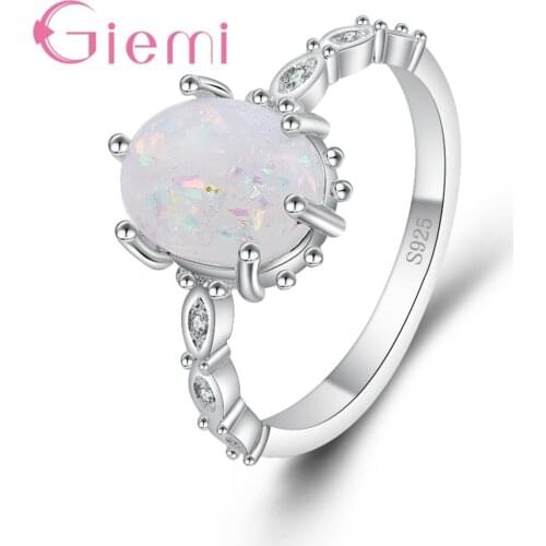 Luxury Shiny Oval Crystal Finger Rings Hot Promotion 925 Sterling Silver Natural Jewelry for Women Wedding/Bridal