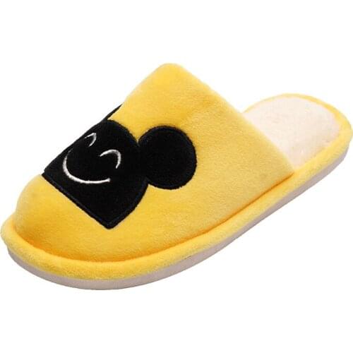 Winter House Fur Slippers Women Warm Cotton Shoes Cute Cartoon Cat Hedgehog Indoor Bedroom Non-slip Ladies Furry Slides