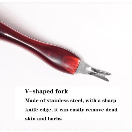 1pc Stainless Steel Nail Cuticle Scissors Professional V-Shaped NailPeeling Nail Tool For Trimming Dead Skin Fork Pliers Pusher