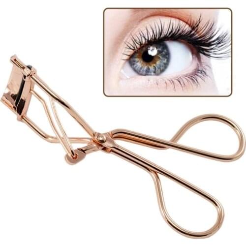 1PC Rose Gold Eyelash Curler Eye Curling Eyelash Pads Portable Women Curler Clip Proffessional Cosmetic Makeup Tool Convenient