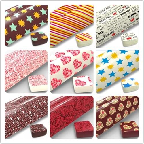 10 sheets transfer paper for chocolate for baking decor mixed