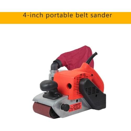 4 inch sanding belt machine household portable small sandpaper surface grinding industrial grade sanding machine