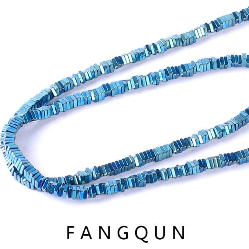 7colors 1*3*3mm Natural Stone Bright Hematite Beads Square loose beads for DIY Necklace Bracelet Jewelry Making Accessories