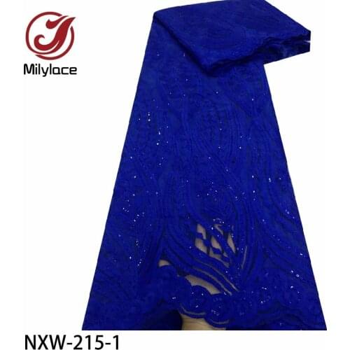 Milylace African Lace Fabric Sequins Soft French Milk Silk Mesh Lace Fabric with Sequins for Nigerian Wedding NXW-215