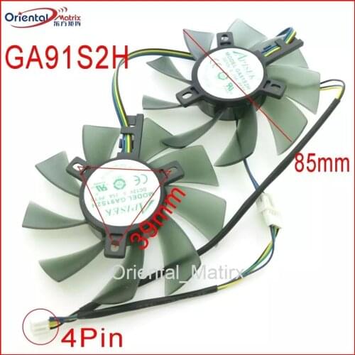 Free Shipping GA91S2H GA91S2U -PFTA DC12V 0.40A 4Pin 86mm VGA Fan For GEFORCE GTX1080 GTX1070 GTX1060 Graphics Card Cooling Fan