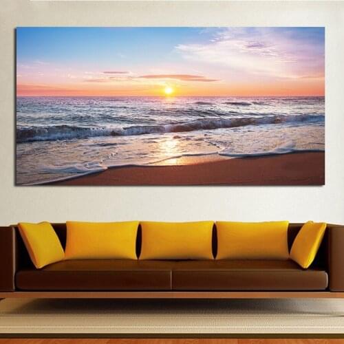 Large Diy Diamond Painting Cross Stitch Beach Sunset Scenery mosaic rhinestones Embroidery Diamond picture 5D square round drill