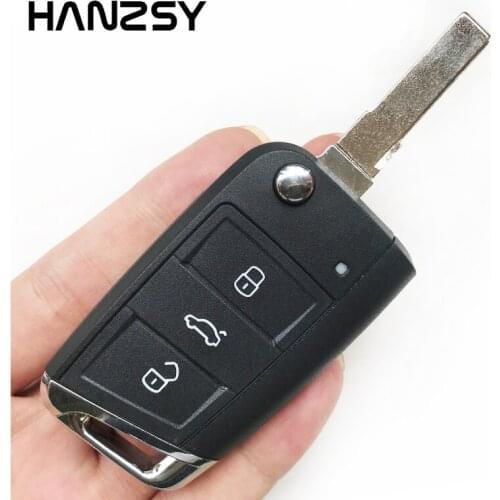3 Button Remote Key Case For Volkswagen VW Golf 7 Mk7 Skoda Passat Beetle Bora Polo Seat Leon Octavia Flip Folding Key shell Fob