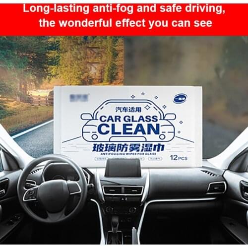 Cleaning Wipes Prevent Fog Wipes Safe For Tinted Windows Useful Car Towel 12 PCS Per Pack Automobile Maintenance Car Glass