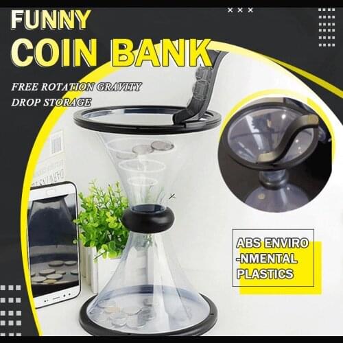 Pressure Vortex Coin Piggy Bank Fun Money Savings Bank Spins Loose Change Best Gift Desk Decoration Dropshipping