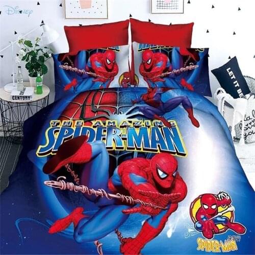 Kids Cute Spider Man Duvet Cover Set Boys Girls Cartoon Marvel Character Student Dormitory Bedding Set Single Twin/Full 2/3pcs