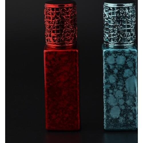 Emulsion Refillable Bottle with Alloy Cover Roller Ball Empty Glass Cosmetic Cream Jar Crack UV 7ML Essential Oil Packing Bottle