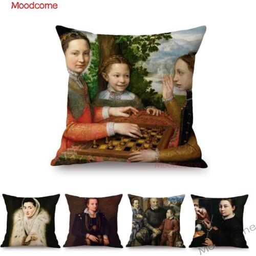 Italian Sofonisba Anguissola Last Renaissance Female Painter Portrait Woman Lady Art Sofa Pillow Case Cotton Linen Cushion Cover