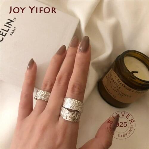 Authentic 925 Sterling Silver Rings matte simple Finger Rings for Women Wedding Original Silver Jewelry