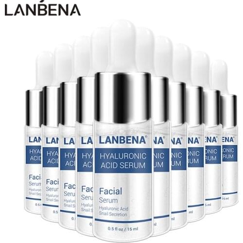 LANBENA Hyaluronic Acid Face Serum Moisturizing Facial Essence Whitening Firming Hydrate Relieve Dry Skin Repair Care 10Pcs/set