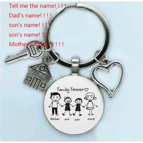 Personality Diy Family Gift Keychain Custom Name Mom Dad Daughter Son Pet Keychain Mom Dad Child Key Ring Gift For Family