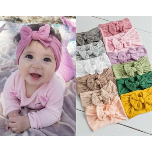 3pcs/lot Cute Bow Baby Hair Tie For Kids Headbands For Children Newborn Wide Hair bands Bezel Turban Baby Girl Hair Accessories