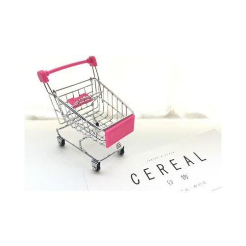 Mini shopping cart craft accessories small supermarket trolley metal model egg toy