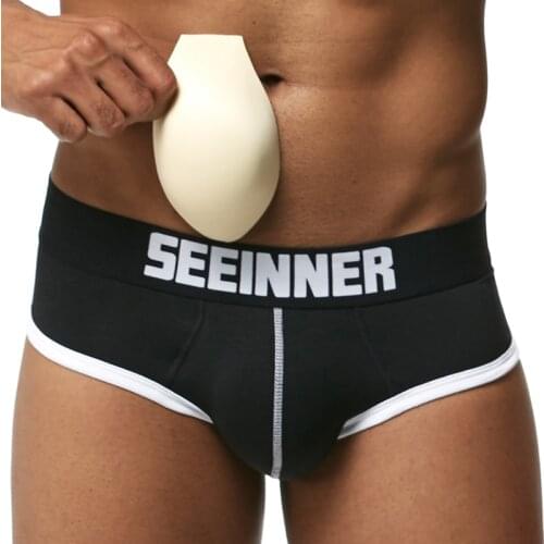 Men Padded Buttocks Lifter Underwear Briefs Enhancer Underwear Push Up Cup Bulge Pouch Trunk Male Panties