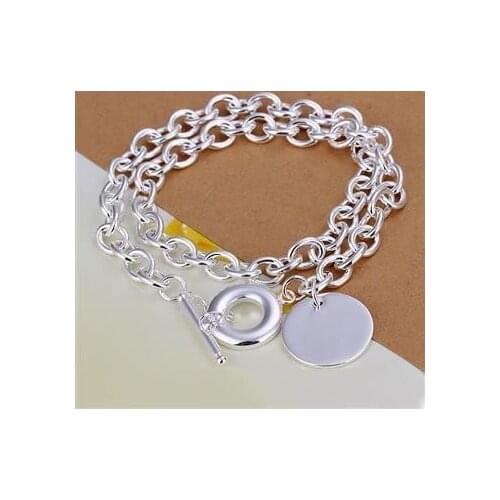 N246 Wholesale Shining Necklaces For Women Silver Color 925 Fashion Fashion Jewelry Disc To Chain /agpaixwa Agtaiyaa