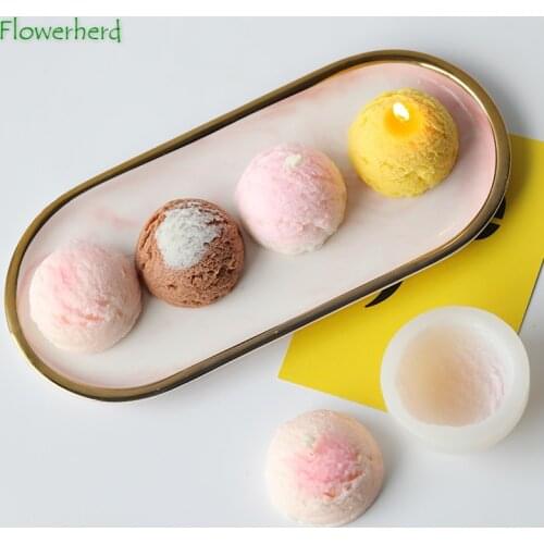 DIY Soap Making Kit Ice Cream Hemisphere Candle Mold DIY Cake Baking Silicone Mold Resin Mold Baking Accessories Cake Decorating