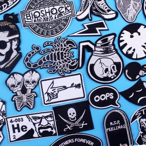 Letter Patch Movie Iron On Patches For Clothing Cheap Embroidered Patch Applique Stripes On Jackets Patches On Clothes Badge