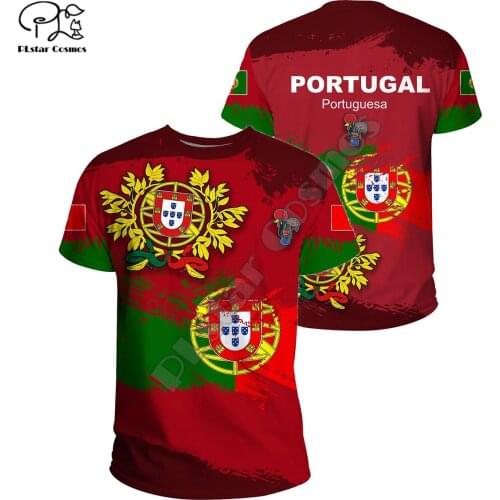 PLstar Cosmos Newest Fashion Portugal Symbol 3D Print Summer Men‘s T-Shirts Flag Short-Sleeve Top Casual Wear Brand Clothing P3