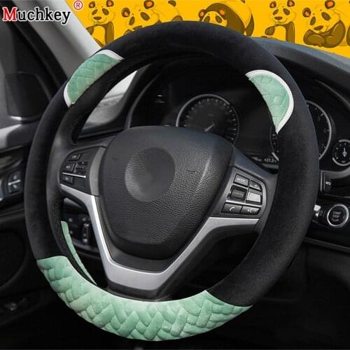 For Ford All Models Car Steering Wheel Cover Plush MUCHKEY Brand Soft Cute Anti-Slip High Quality Auto Accessories Interior