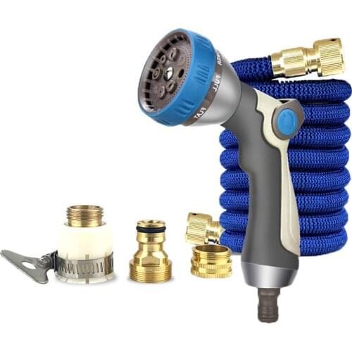 Expandable Garden Magic Hose 100ft Leakproof Durable Garden Watering Water Pipe 8 Function Spray Nozzle Car Wash Water Gun Set