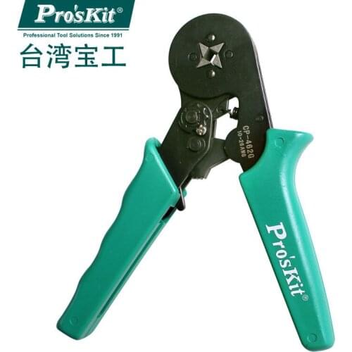 Proskit CP-462G Adjustable Square Wire Crimpers Wire Ferrule Crimp Tool-Square Crimping Pliers Practical Line Pressing tool