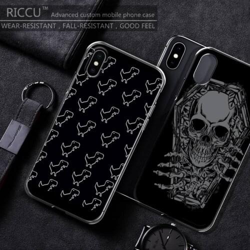 Luxury cute black pattern Phone Case For iPhone 11 12 Pro Max X XS XR 7 8 7Plus 8Plus 6S SE Soft Silicone Case cover