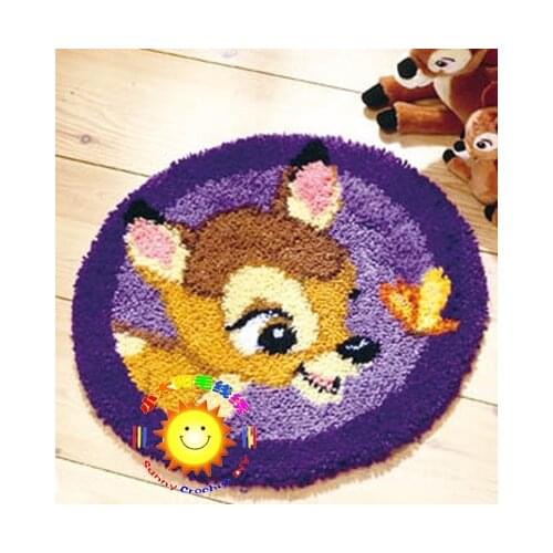 Needlework diy mat needlework crocheting rug Unfinished Crocheting Rug Embroidery Carpet Floor Mat carpets of living Deer