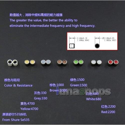 LN005144 Balanced Armature Damping Damper Plugs For Knowles Electronics Acoustic Shure Westone UE Earphone Audio Cable