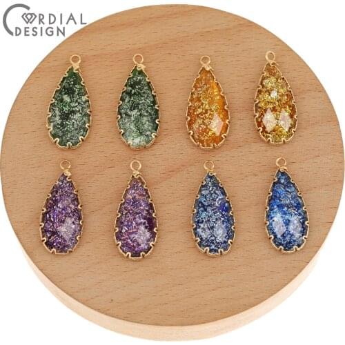 Cordial Design 50Pcs 14*30MM Jewelry Accessories/Charms/Marble Effect/Drop Shape/DIY Making/Hand Made/Earring Findings/Pendant