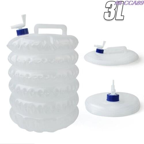Outdoor Camping Foldable Bucket Water Bag Container With Tap Portable 3L High Quality