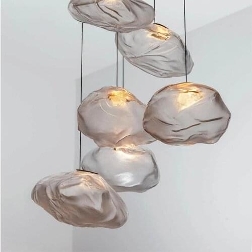 Modern Pendant Lights Designer Irregular Glass Led Hanging Lamp For Living Room Bedroom Study Bar Decor Nordic Home Pendant Lamp