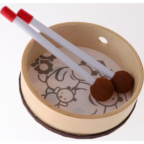 Cartoon Bear Pattern Hand Drum Percussion Toy for Music Instruments Learning Early Education Birthday Gifts