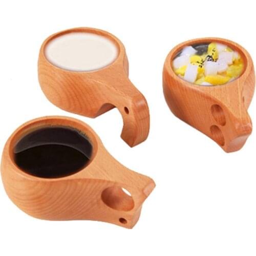 Outdoor Portable Wooden Ancient Kuksa Coffee Tea Milk Breakfast Drinking Mug Cup Insulation Wood Mugs Drinkware Kitchen