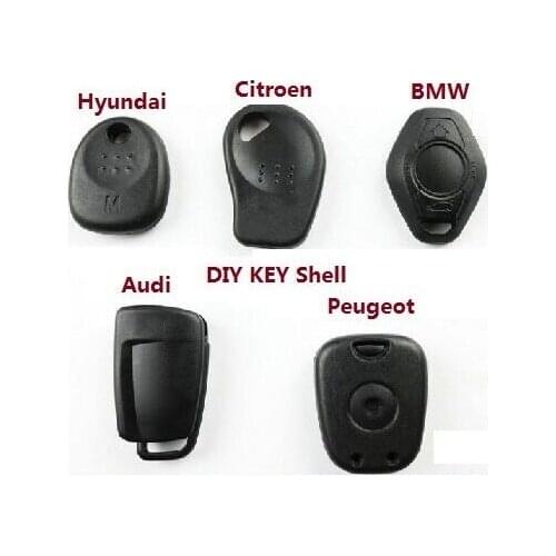 5pcs/lot Universal Car key Shell For Audi/BMW/Hyundai/Citroen/Peugeot key handle shell DIY fixed without Key blade