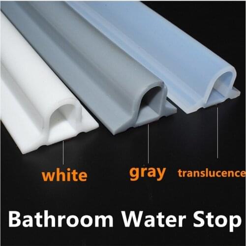 1M/2M/3M D shape Bathroom Water Stop Strip Floor Water Retaining Bar kitchen Transparent Silicone Adhesive Sealing strip