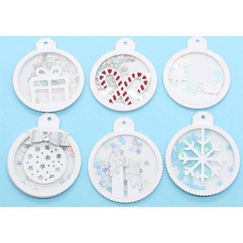 ZFPARTY Christmas Ornament Tags Metal Cutting Dies Stencils for DIY Scrapbooking Decorative Embossing DIY Paper Card