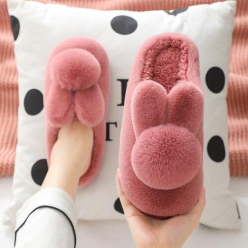 Cotton Women Winter Thick Bottom Skid Dimensional Three Warm Anti Plush Shoes Heel Bag Moon Wear Lovely Couple Indoor Flat Heels