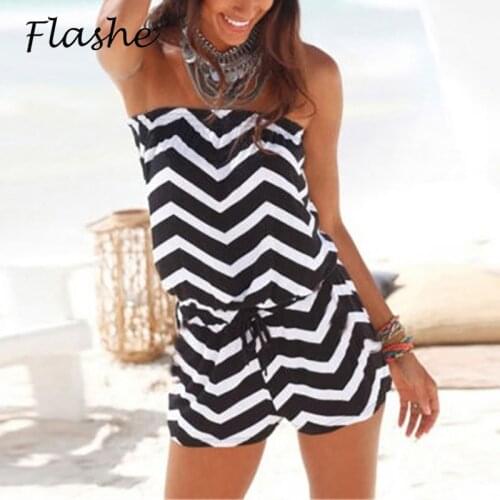 Sexy Off Shoulder Print Short Jumpsuit Women Romper Playsuit Female Beach Sleeveless Bow Fashion Holiday Casual Jumpsuit 2021