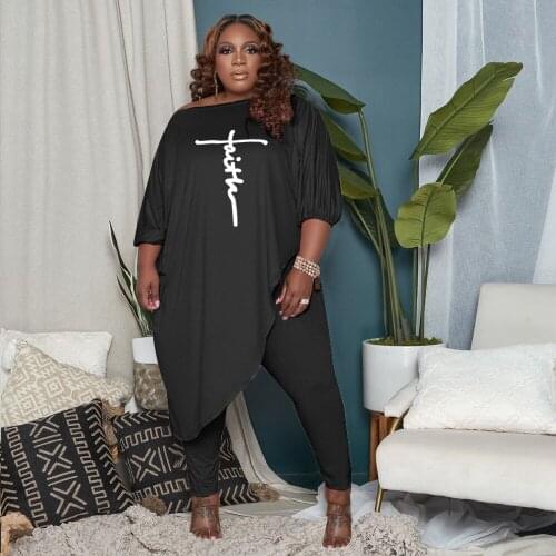 2021 Ins Internet Celebrity Famous Women Set 2Pcs Solid Color Irregural Top Letter Print