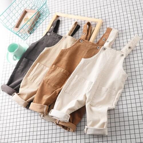 0-4Yrs Babies Girls corduroy Romper Cotton Kids Girls Overalls Autumn Spring Clothing For Girls Boys