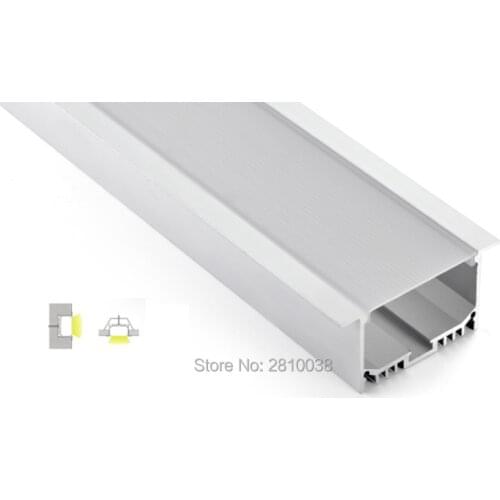 10 Sets/Lot Anodized silver profile aluminium led 1M and profilo alluminio per striscia led for recessed wall lamps