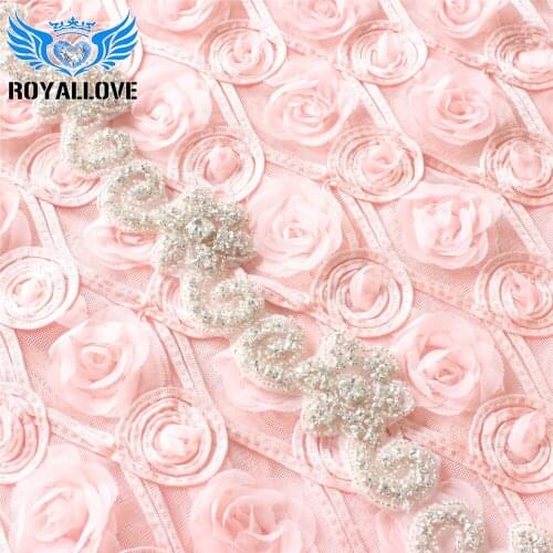 10 Yards Bridal Gown Crystal Rhinestone Flower Applique Accessories Trim For Wedding Dress Belt Rhinestones Banding Iron on Trim