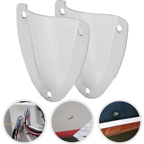 2pcs Marine Boat Stainless Steel Clam Shell Vent Wire Cable Pass Through Cover Polished Accessory