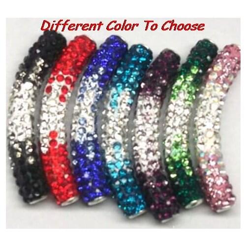 20 pcs/lot 45cm nyt4e3y pave disco bead bracelet necklace gradient beads long bending Tube Bead making diy crystal