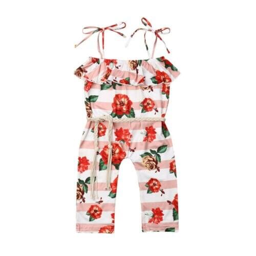 2019 Summer Toddler Baby Girl One-piece Jumpsuit Sleeveless Off Shoulder Romper Playsuit Clothes Kid Outfit