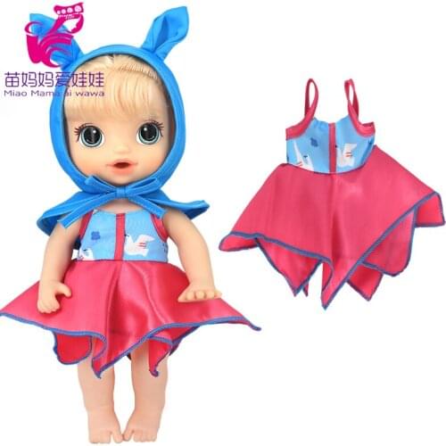 30 Cm Mini Rubber Doll Clothes 12 Inch Baby Girl Doll Lace Cute Dress Kids Birthday Gifts